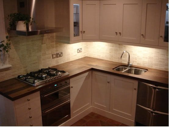 walnut wide block worktop with cut outs and butt join