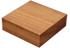 Iroko worktop sample block showing golden-brown grain