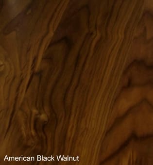 American black walnut sample showing rich dark swirling grain