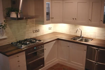 walnut wide block worktop with cut outs and butt join