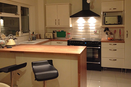 oak mitred worktops