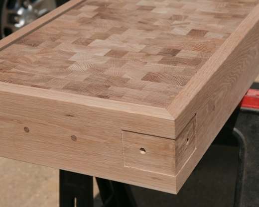 Oak Butcher's Block Top In Production