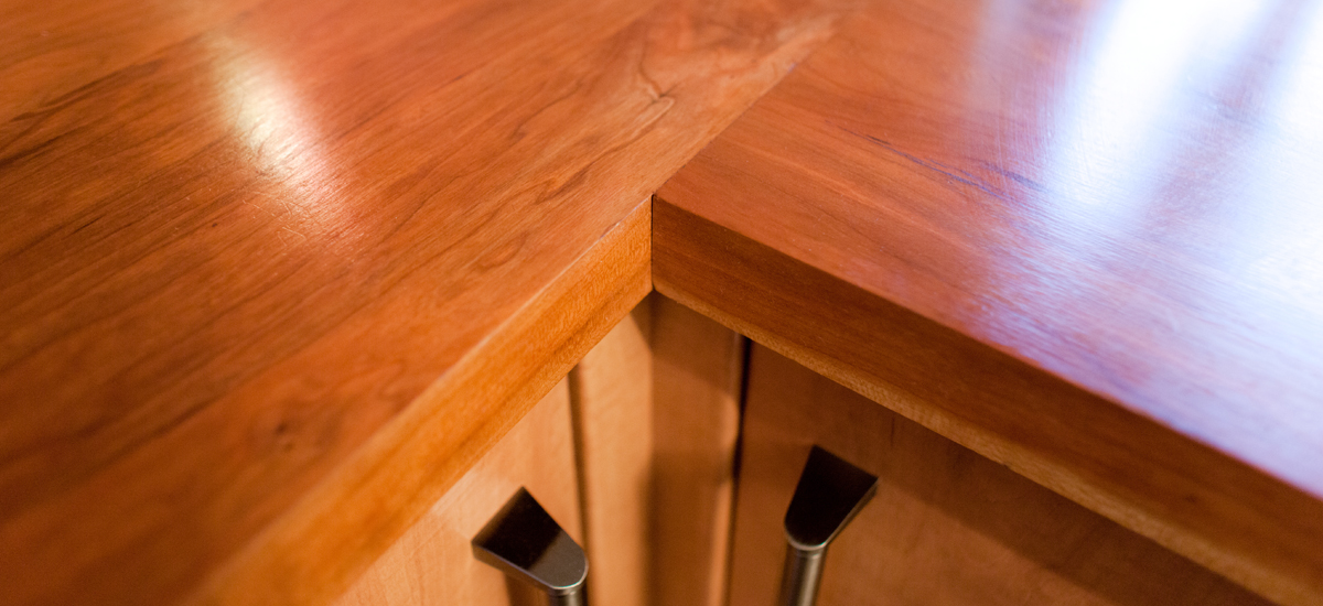 Cherry wide stave worktops