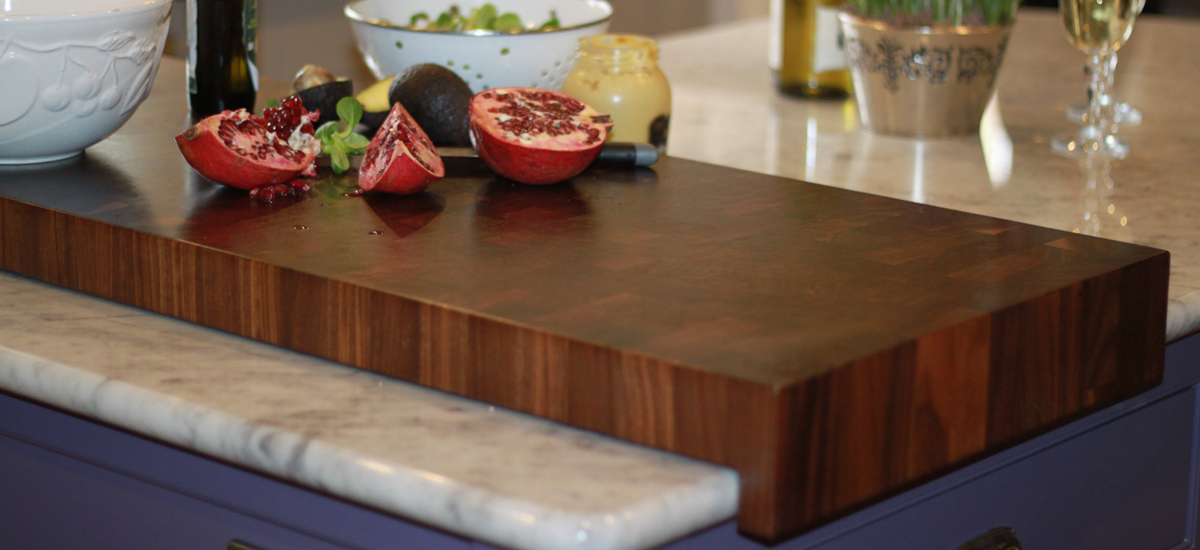 walnut end grain worktop insert