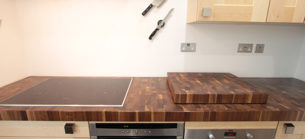 Walnut end grain worktops