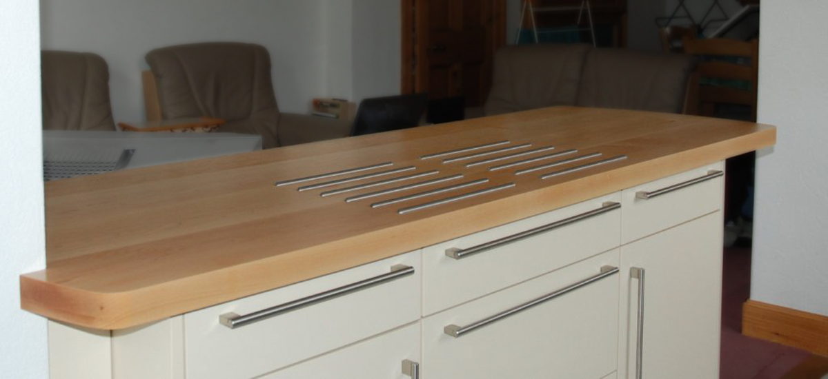 Maple wide stave worktops