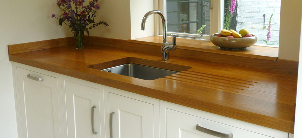 oak full width stave worktops